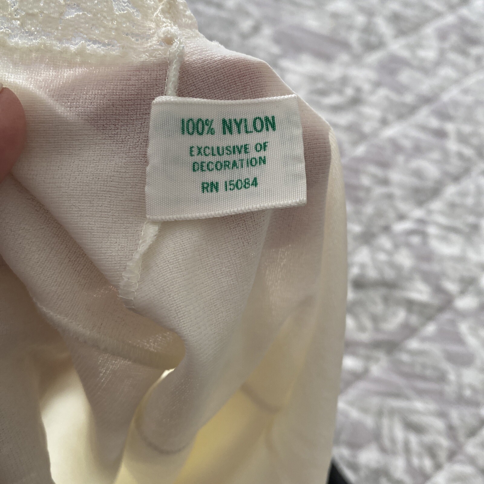 VTG SEARS Jr Bazaar Ivory Full Slip Polyester Crepe Size 5 Lace Trim