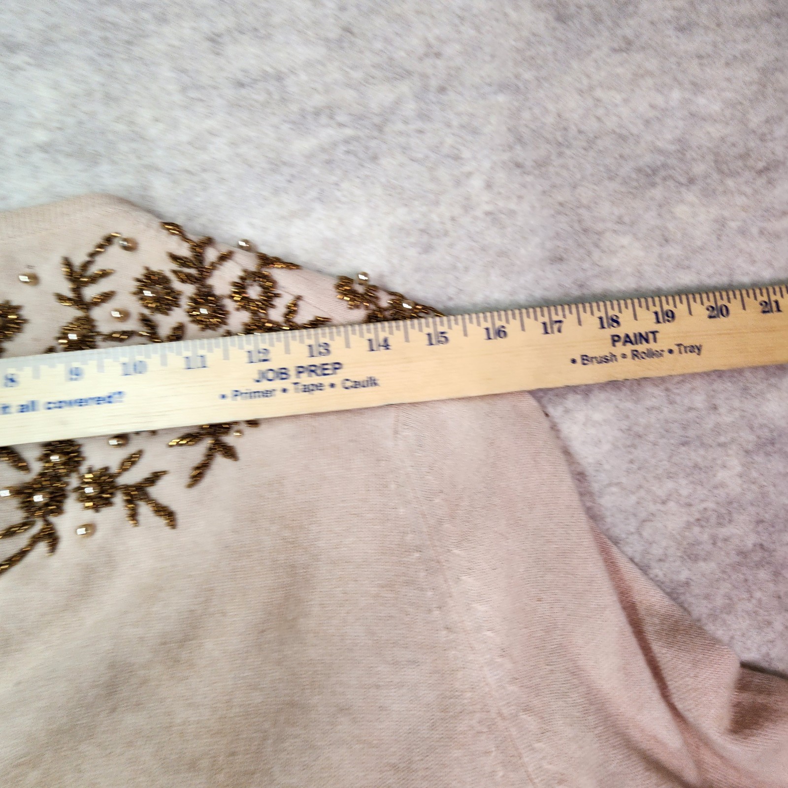 Vintage Floral Beaded Cashmere Cardigan Lined Pearlized Buttons Size 38 Gorgeous