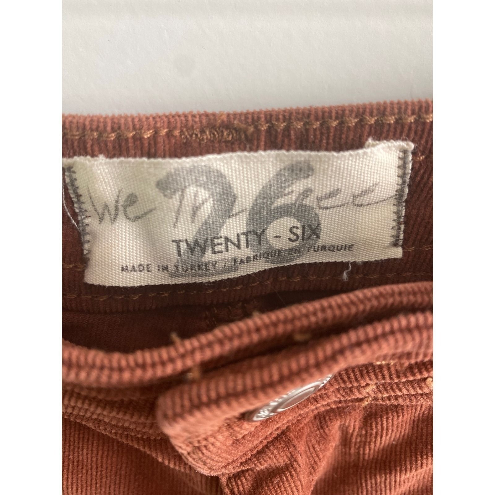 We The Free Free People FIRECRACKER Star Patchwork Corduroy FlarePants Rust 27