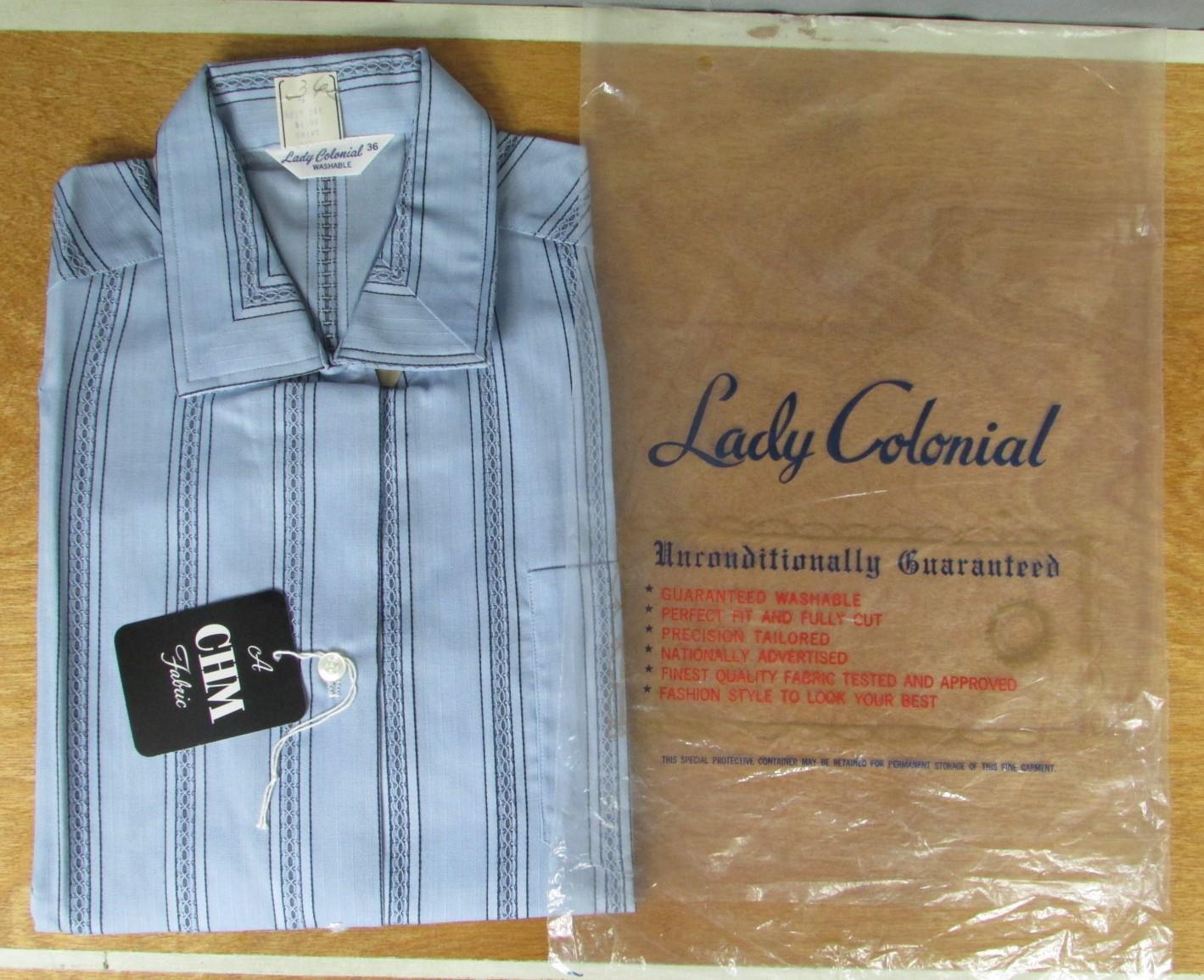 Vintage 1960s Lady Colonial NOS Top Loop Blouse Top Sleeveless Shirt CHM Fabric