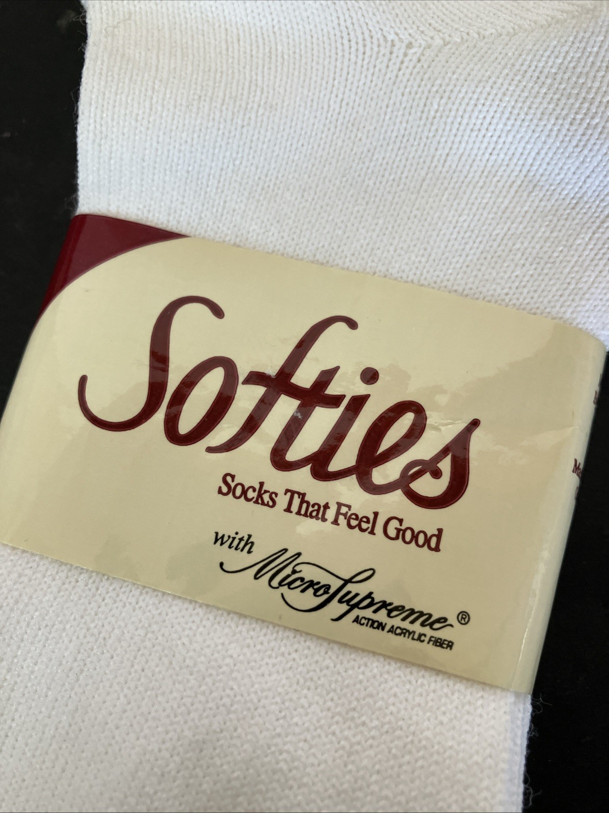 Vintage Softies Ankle Socks Pink Trim MicroSupreme Nylon Blend 6 Pair New 9-11