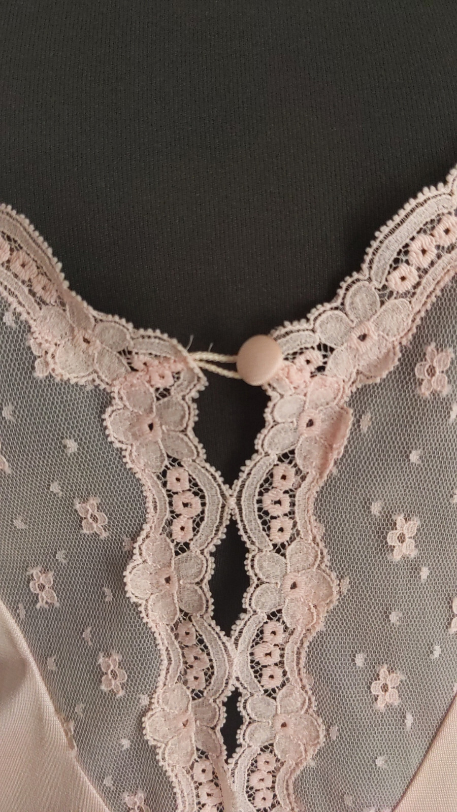 VINTAGE Perlon/Nylon Undershirt Nightgown Top 50s-60s Size 38 (EU 42/44) U.S.A