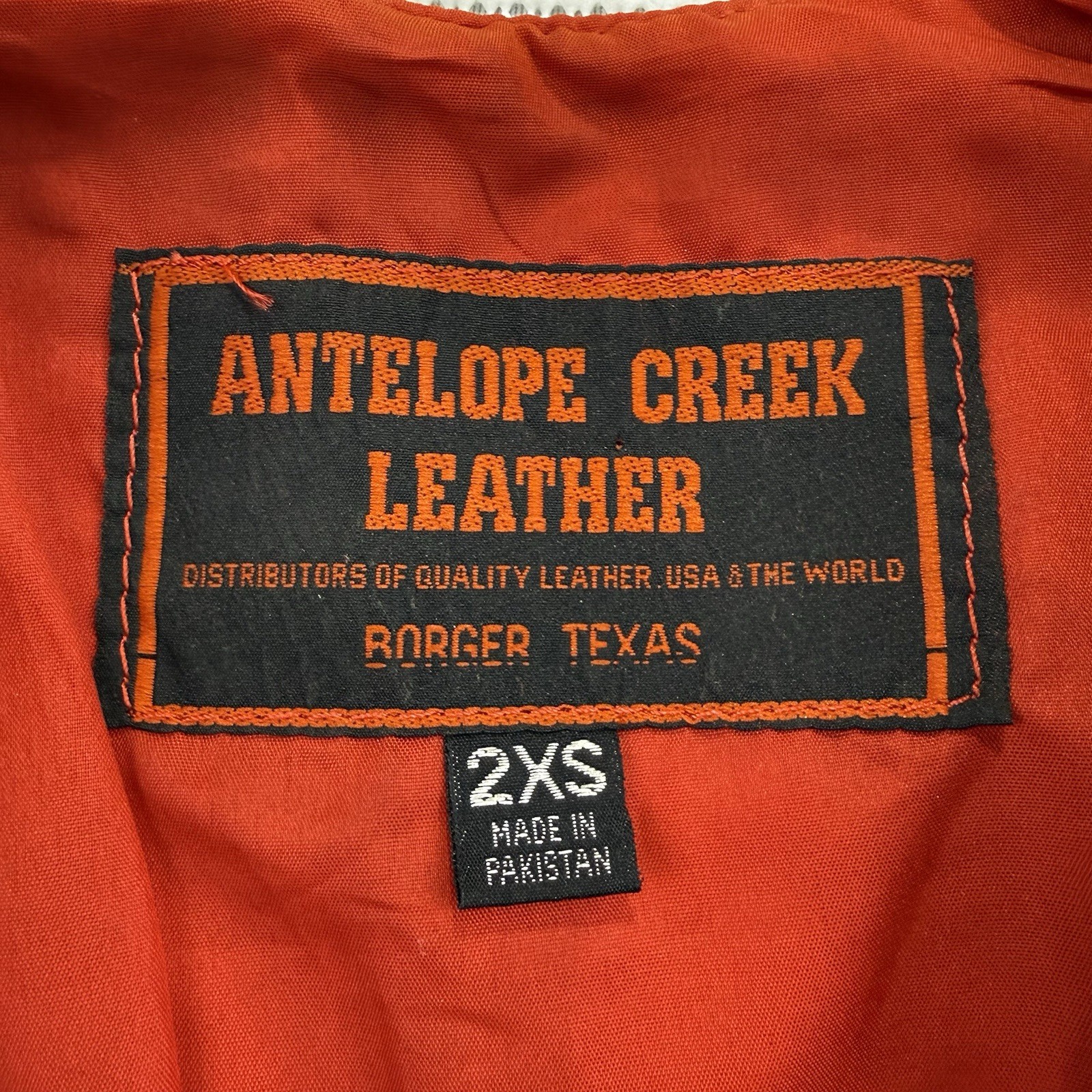 Vintage Antelope Creek Women’s 2XS Red Leather Fringed Vest, Lined, Pockets GUC