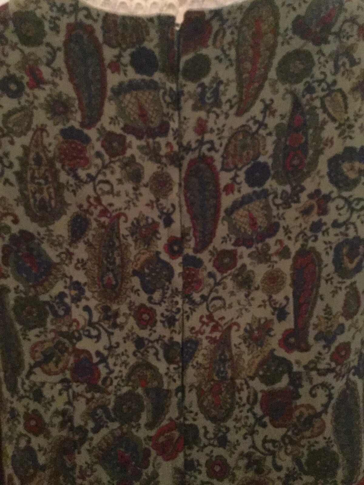 1960s 70s Psych Folk Boho Paisley Green Empire Groovy Carnaby Go Go Lace S/M