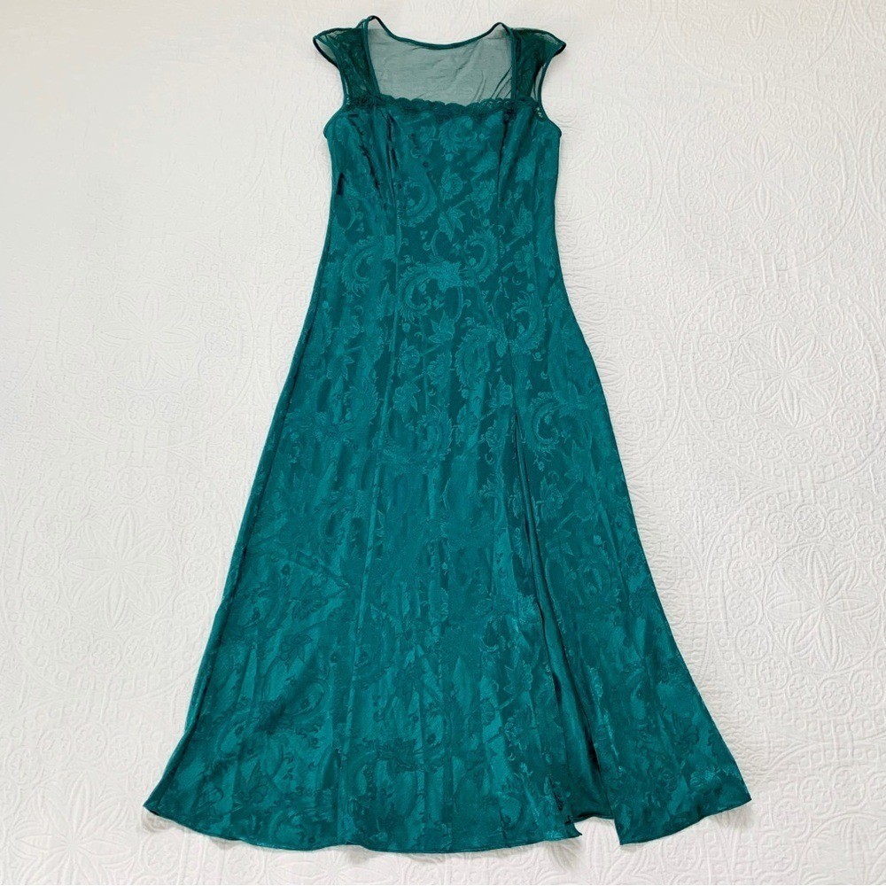 Victoria&rsquo;s Secret Vintage Gold Label Brocade Gown, Teal Green