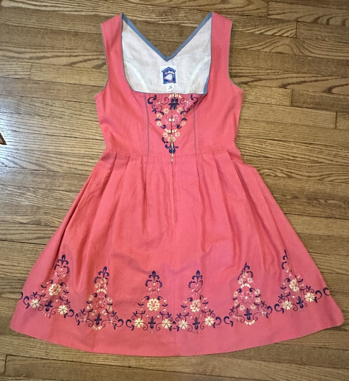 Vintage Pink Gorgeous Embroidered DIRNDL Aus Oberbayern Dress Size 42 Ladies M