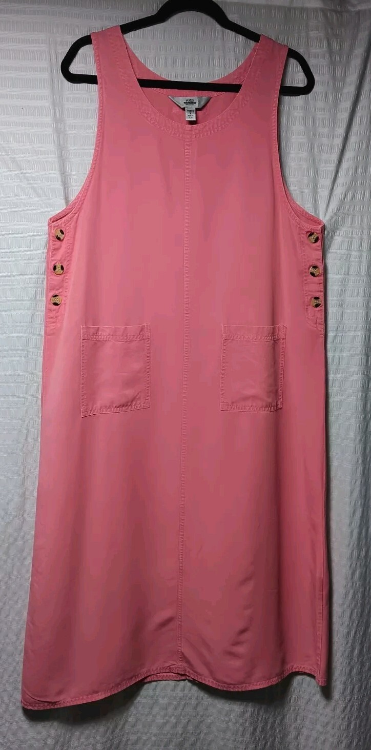 Amy K Su AKS Maxi Dress. Sleeveless, Front Pockets, Side Buttons. 💯 Tencel . LP