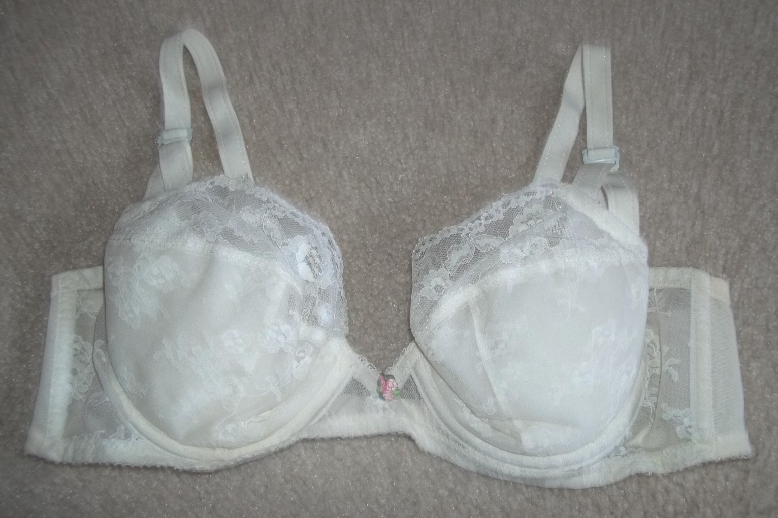 Vint. Rare 60s lace Bra Lingerie Boudoir Pin-Up Rockabilly Marja Bow Bra 38B USA