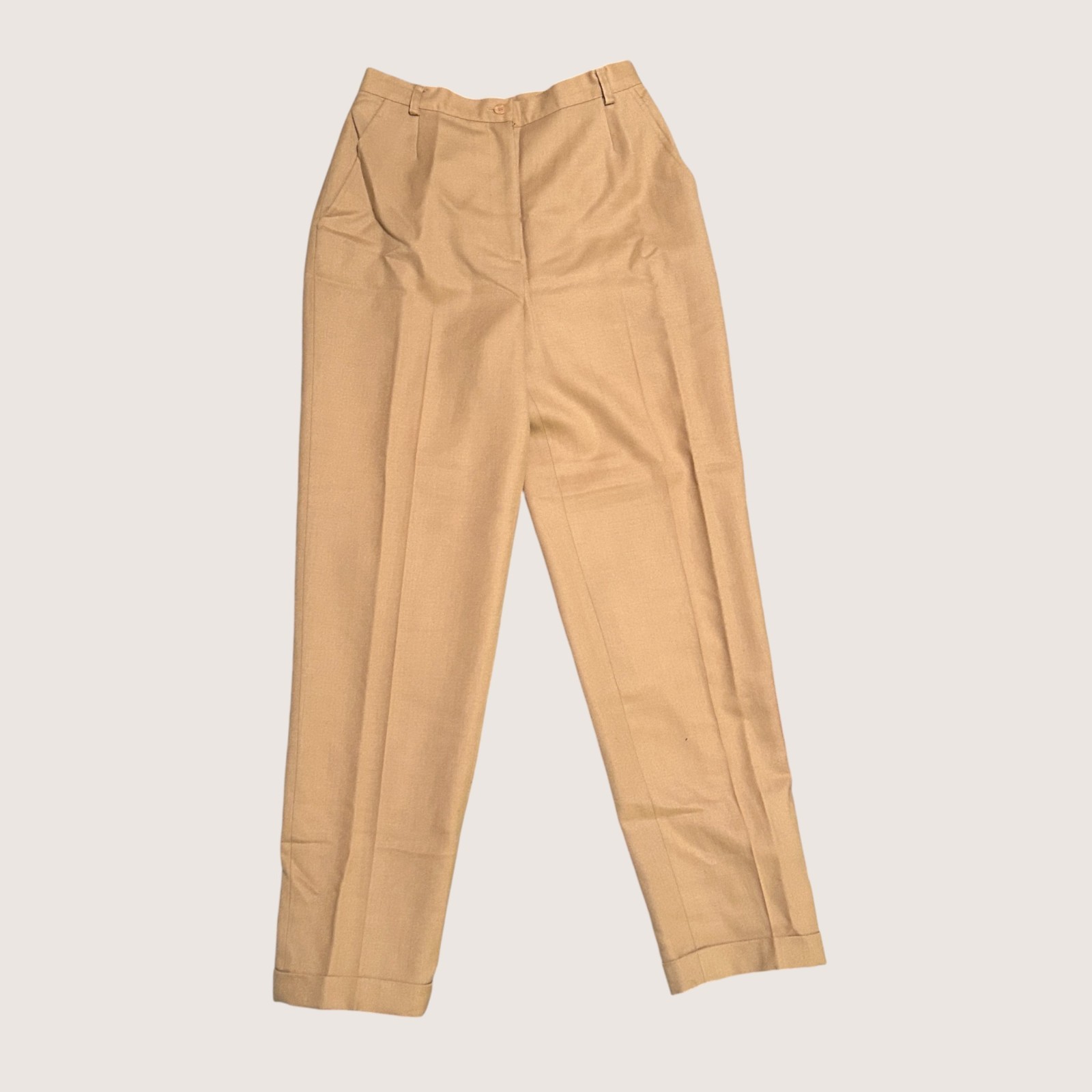 Colour Eighteen Women’s Wool Dress Pants Size 8 Tan High Waist Vintage Slacks