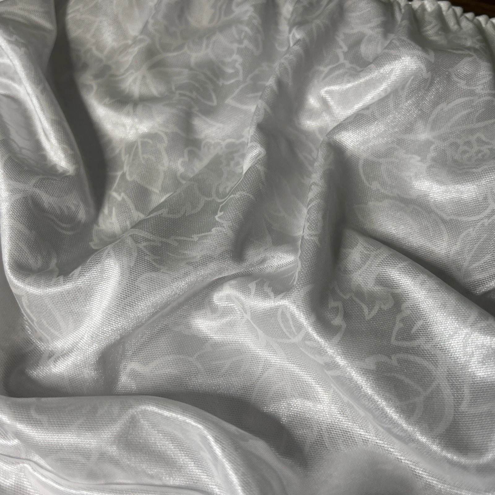 Vtg Maidenform Panties Second Skin Glossy Satin Shiny Hicut XL White Bridal