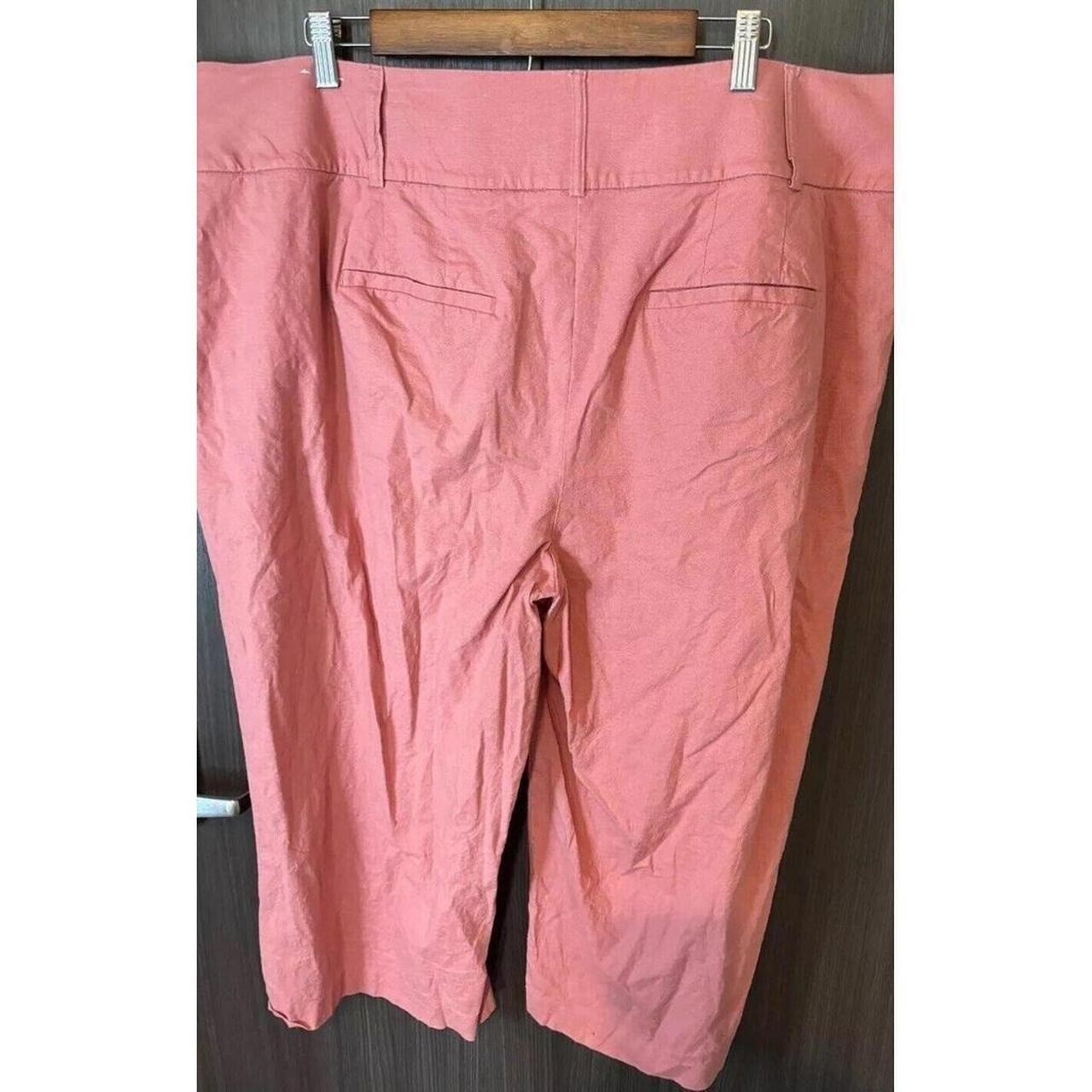 Lane Bryant Pants The Laney Capri Women&rsquo;s 22 Pink Linen Stretch Straight Leg