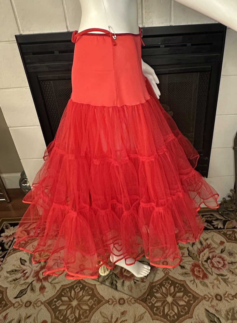 Vtg Red Malco Modes Western Square Dance Petticoat Crinoline Womens Medium USA