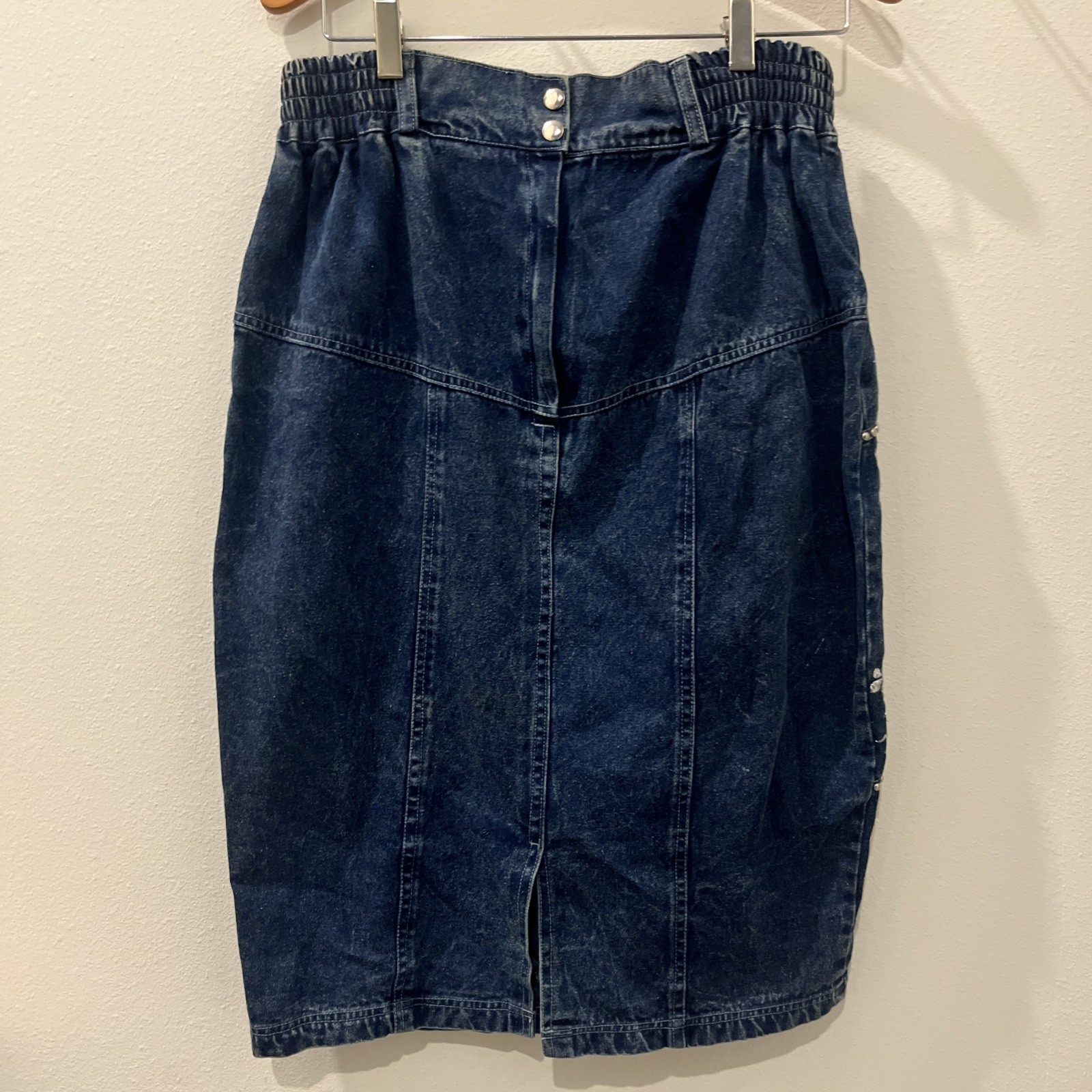 Vintage 80s American Classics Denim Bedazzled Set| Skirt & Jacket Size Large