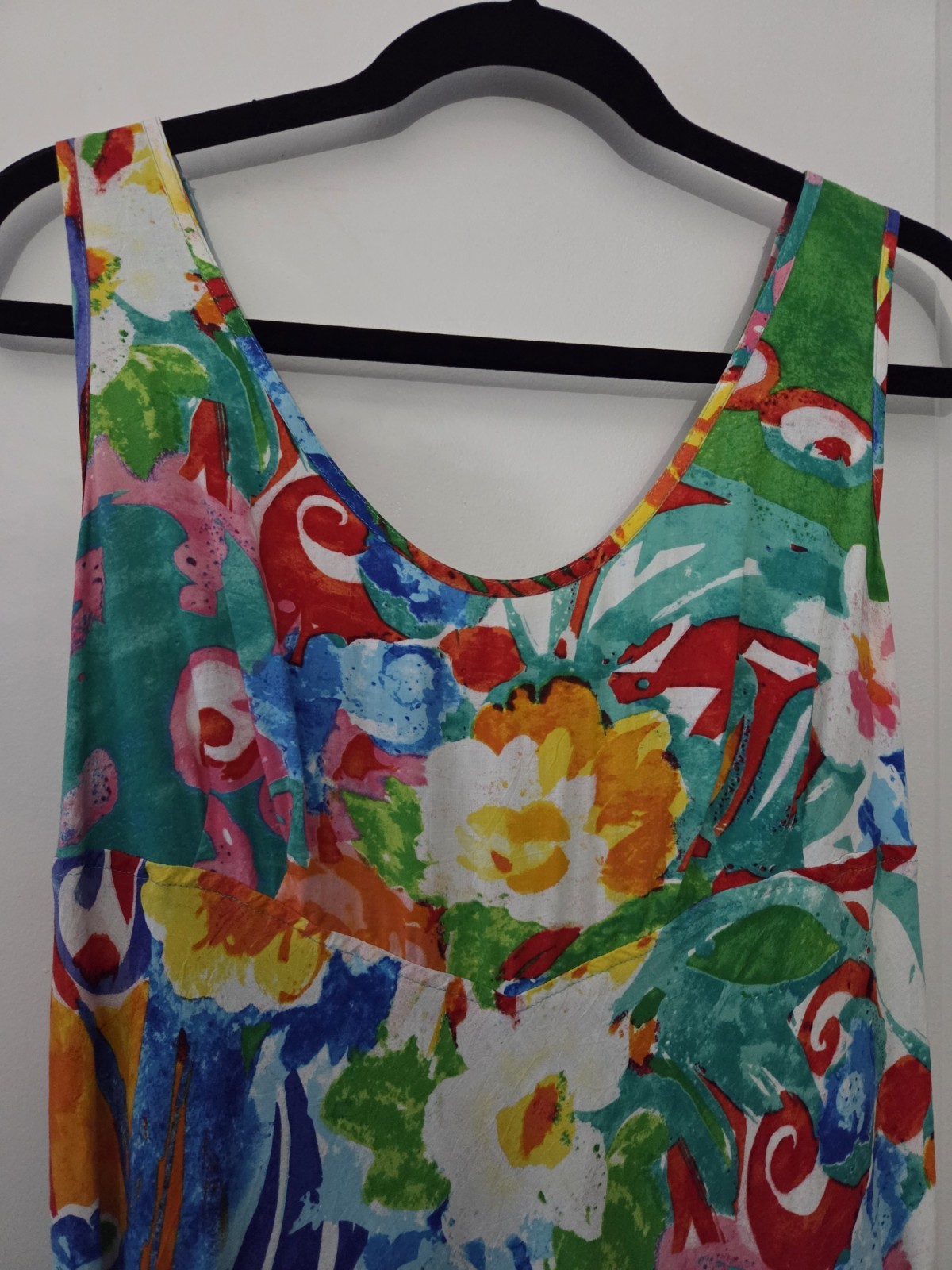 Vintage 90s JAMS WORLD Origami Flower Hawaiian Sun Dress Size M Art to Wear