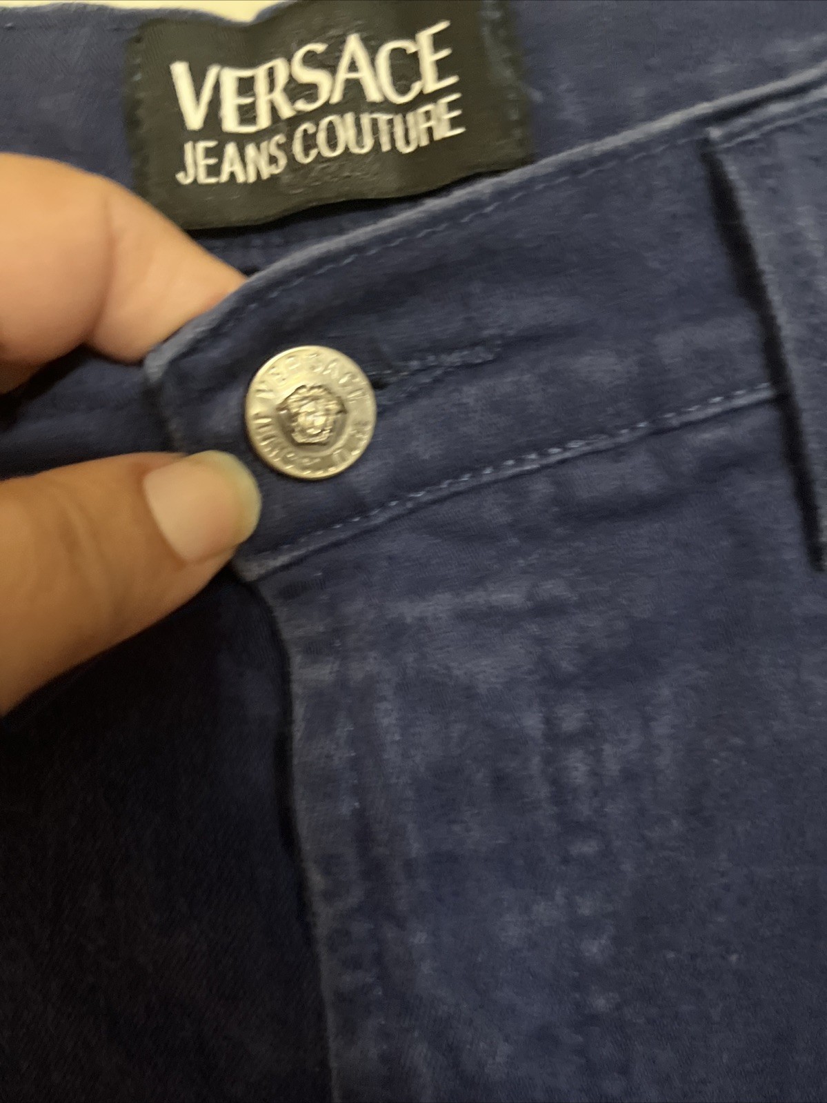 VERSACE Jeans Couture ITTIERRE SPA Blue Denim Pants VTG 90S Italy