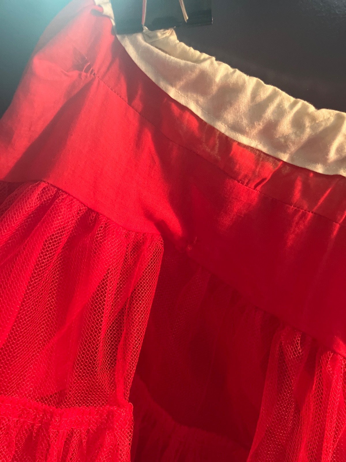 VTG 60&rsquo;s MALCO MODES RED RUFFLED TIERED SKIRT – DANCE – COUNTRY WESTERN