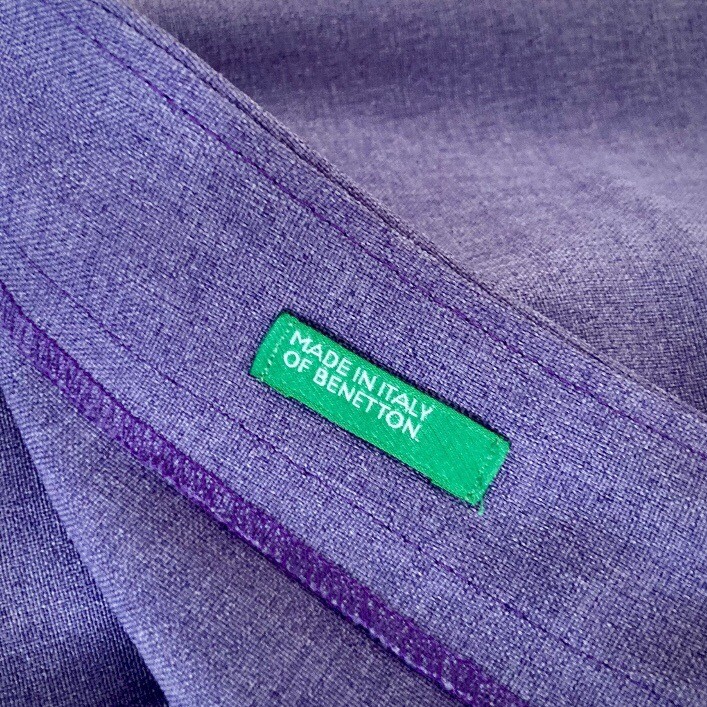 United States of Benetton deadstock vintage NWT purple polyester trousers size 8