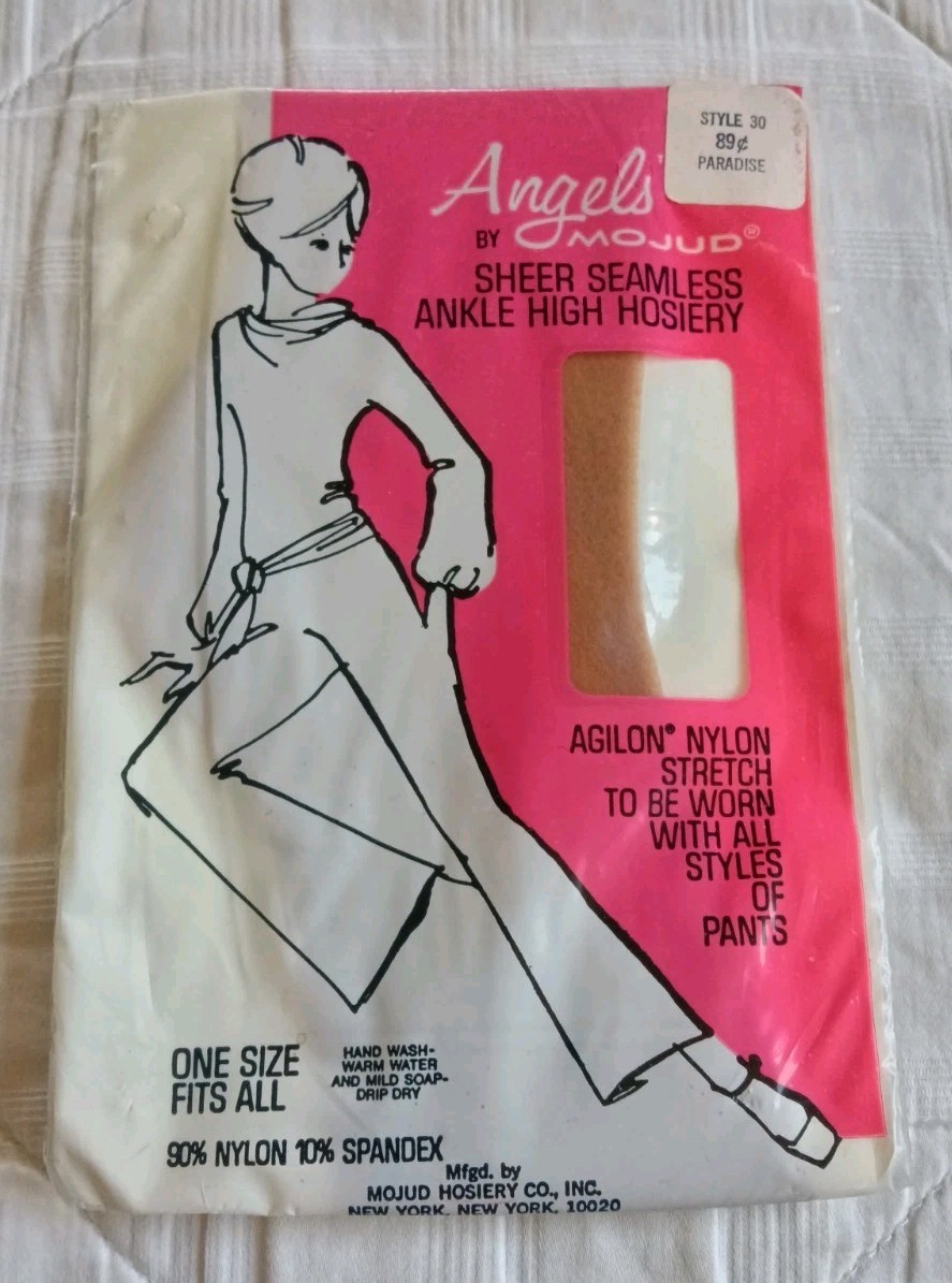 3 pair Angels By Mojud Seamless Stretch Nylons Stockings Paradise 1 Size NEW!