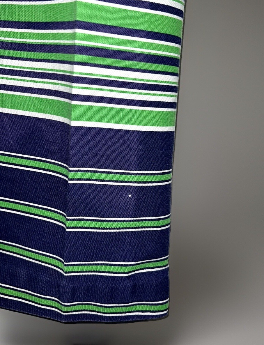 VTG Nautical Pants Groovy Stripes White Green Blue – Flared – 24 x 26.5 – Sz XS