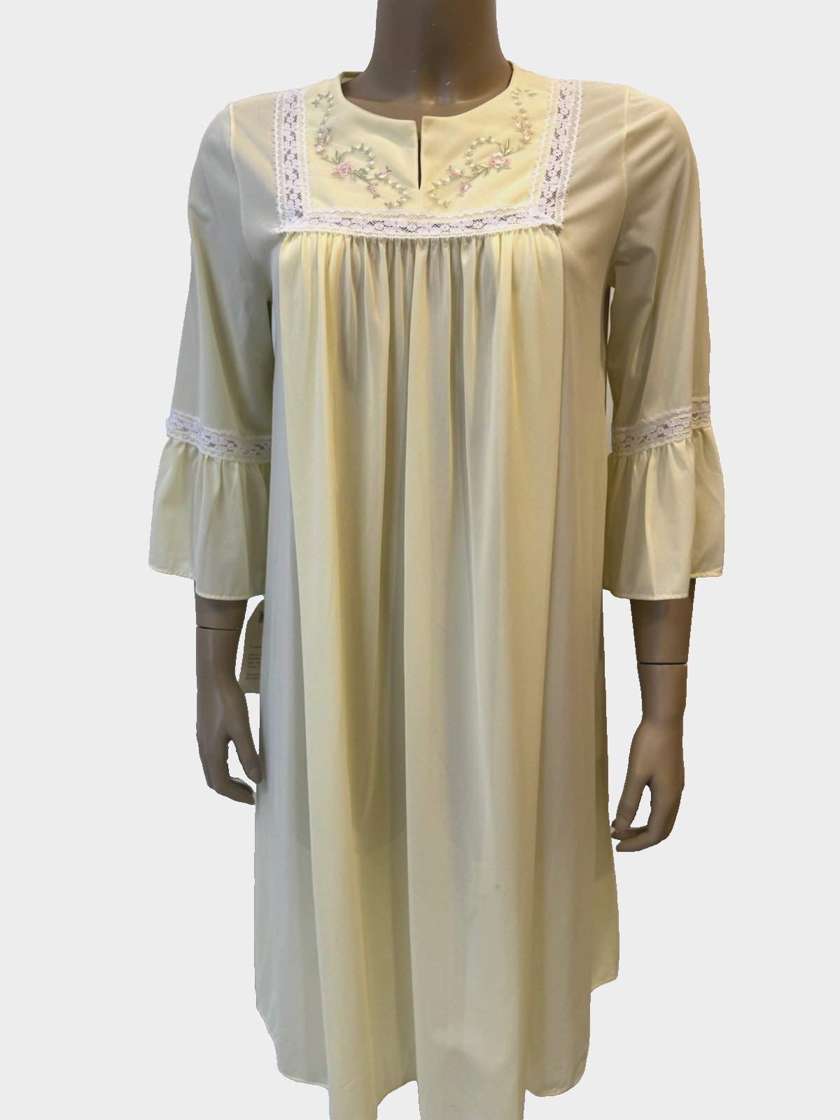 Vtg SHADOWLINE Nursing Nightgown Embroidery New Mom Hospital NOS w/Tags S/M 80&rsquo;s