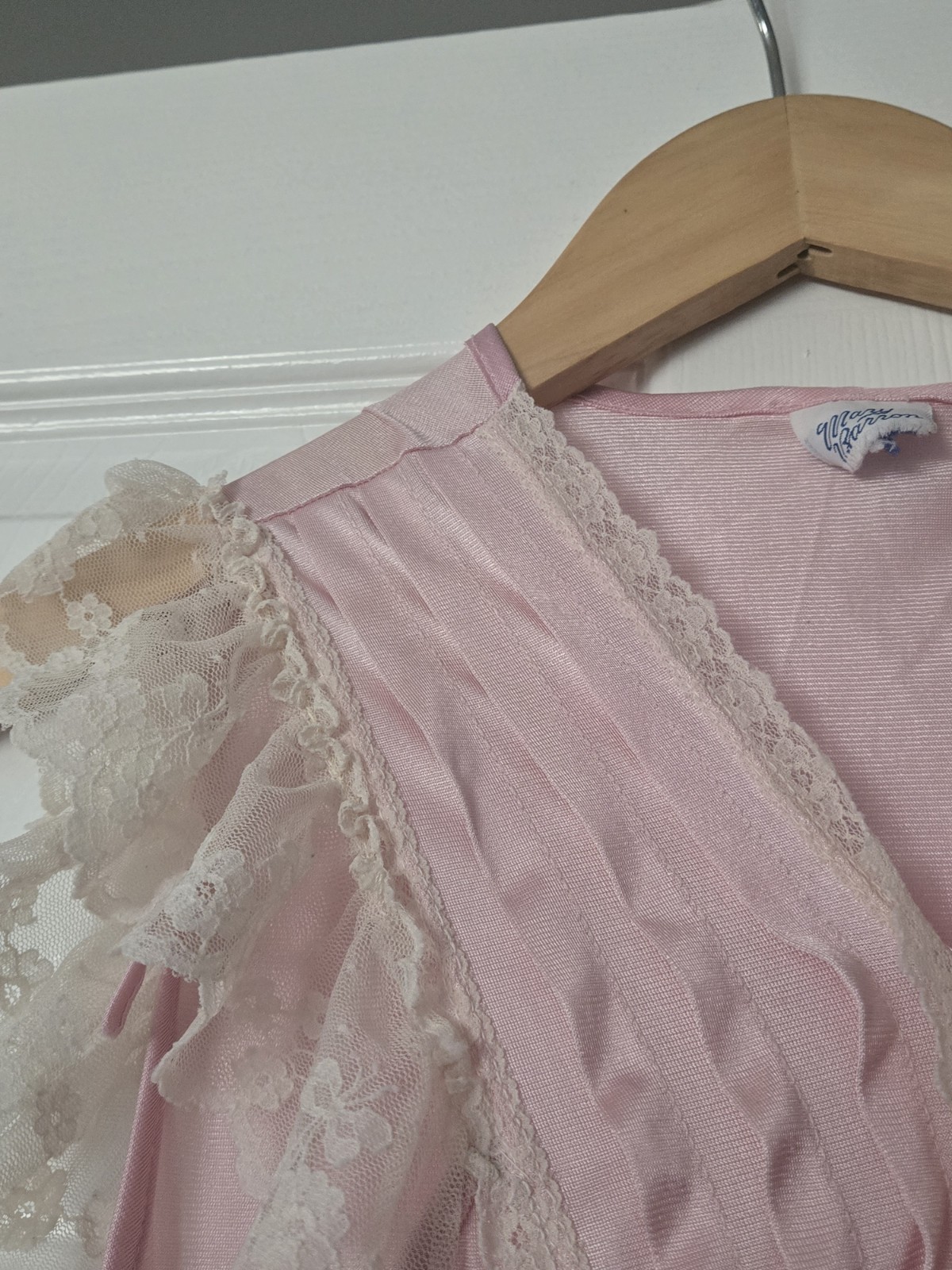 Vintage 1950s/1960s Mary Barron Maxi Nightgown Soft Pastel Pink Nylon Fabric