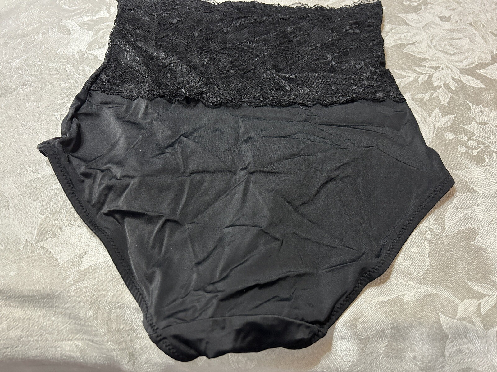 Instant Shaping By PLUSFORM 7301 Hi Waist Lace XL Black Shaping Brief Panties