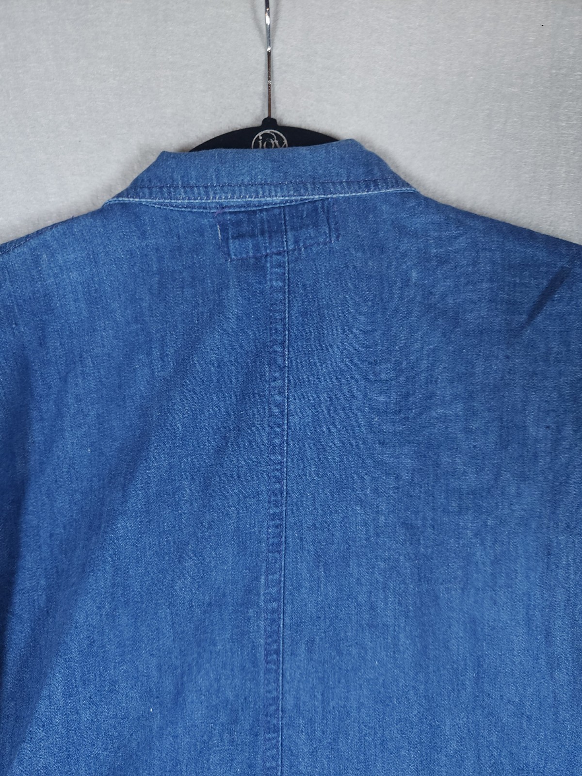 VTG Gene Ewing Bis Wrinkled Rich Dark Denim Solid Button Down M Pocket