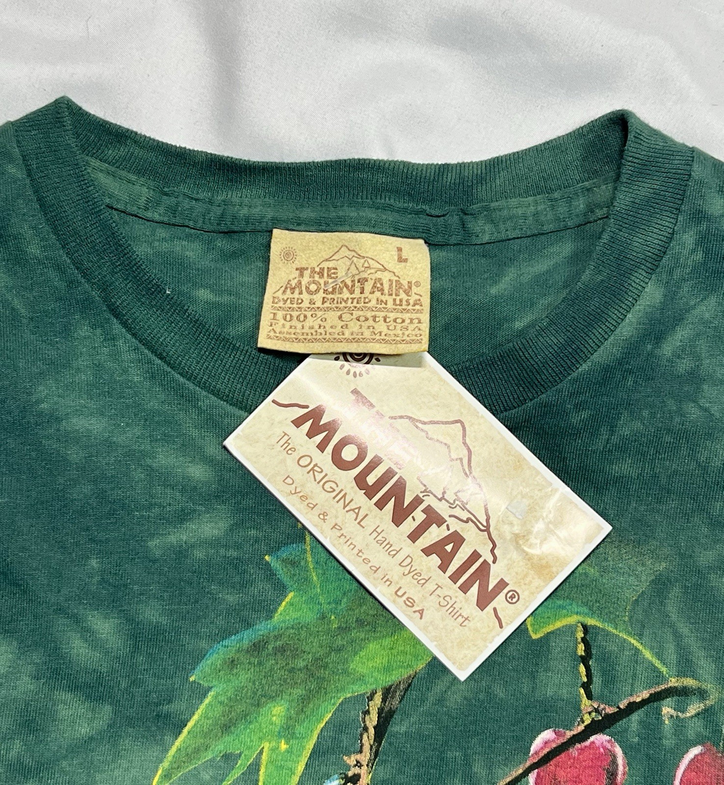 Vtg 2001 The Mountain Birdhouse T-Shirt NWT Deadstock Organic Cotton Wren Bird L