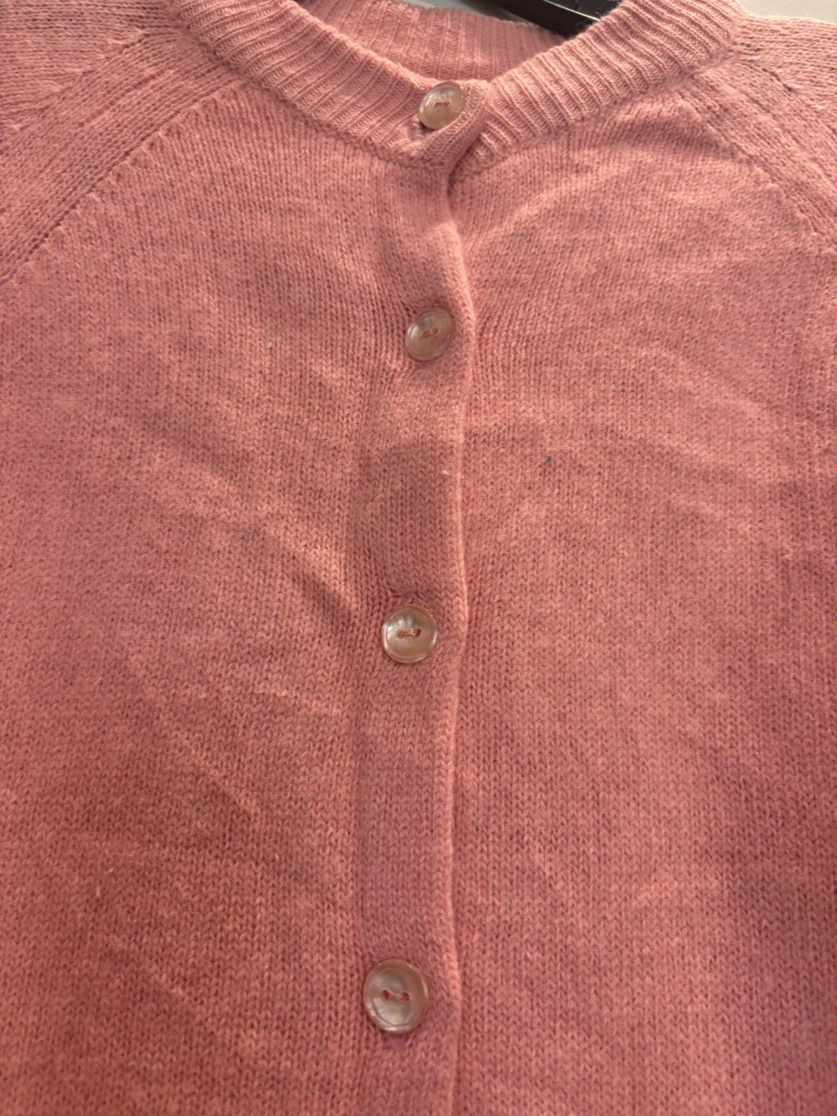 VINTAGE ANGELON BY DARLENE PINK BUTTON UP CARDIGAN MADE IN USA 17.5  » PTP
