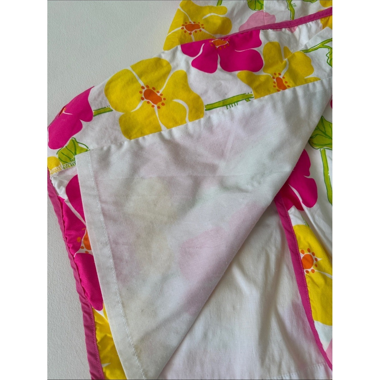 Lilly Pulitzer Vintage Floral Strapless Sundress in Pink, Yellow & White Size 4