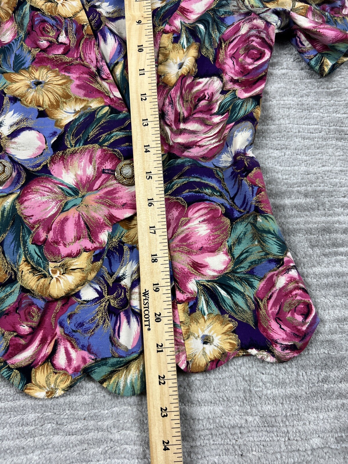 Jessica Howard by Mitchell Rodbell Top Womens S Petite Multicolor Floral Padded