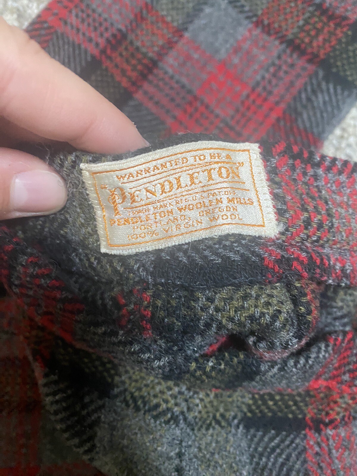 Vintage Red And Gray Plaid Pendleton Wool Pants.