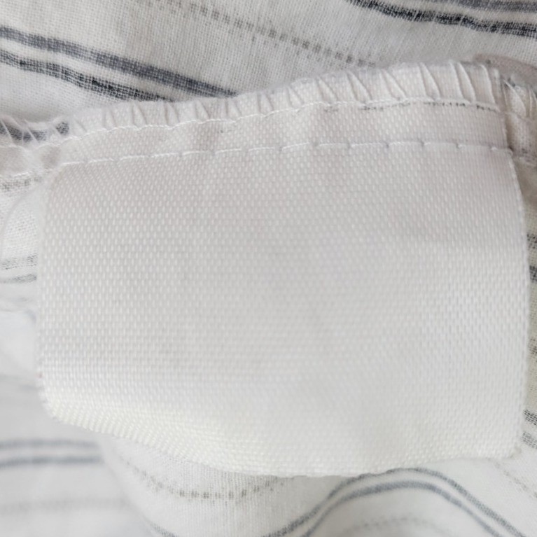 Cherokee Button Down Shirt Vintage 90s Minimalist Striped Short Sleeve White M/L