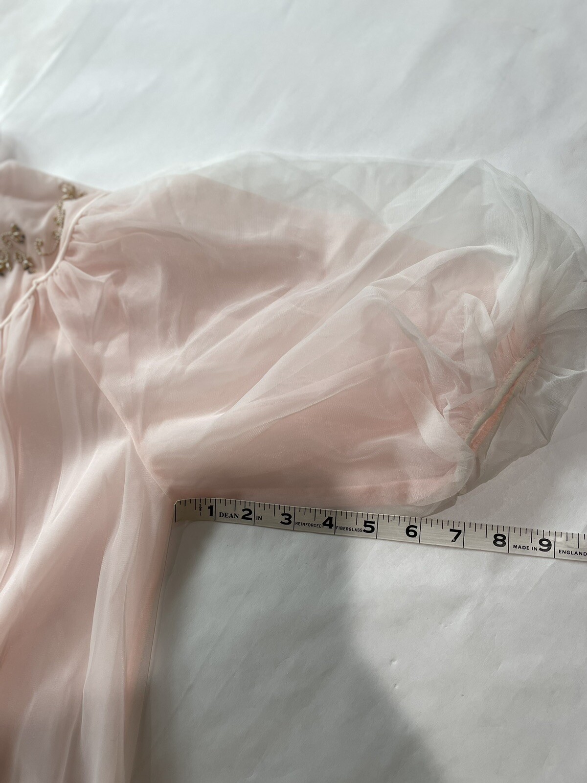1950s Double Sheer Pink Robe Peignoir Carter&rsquo;s DuPont Nylon SZ S