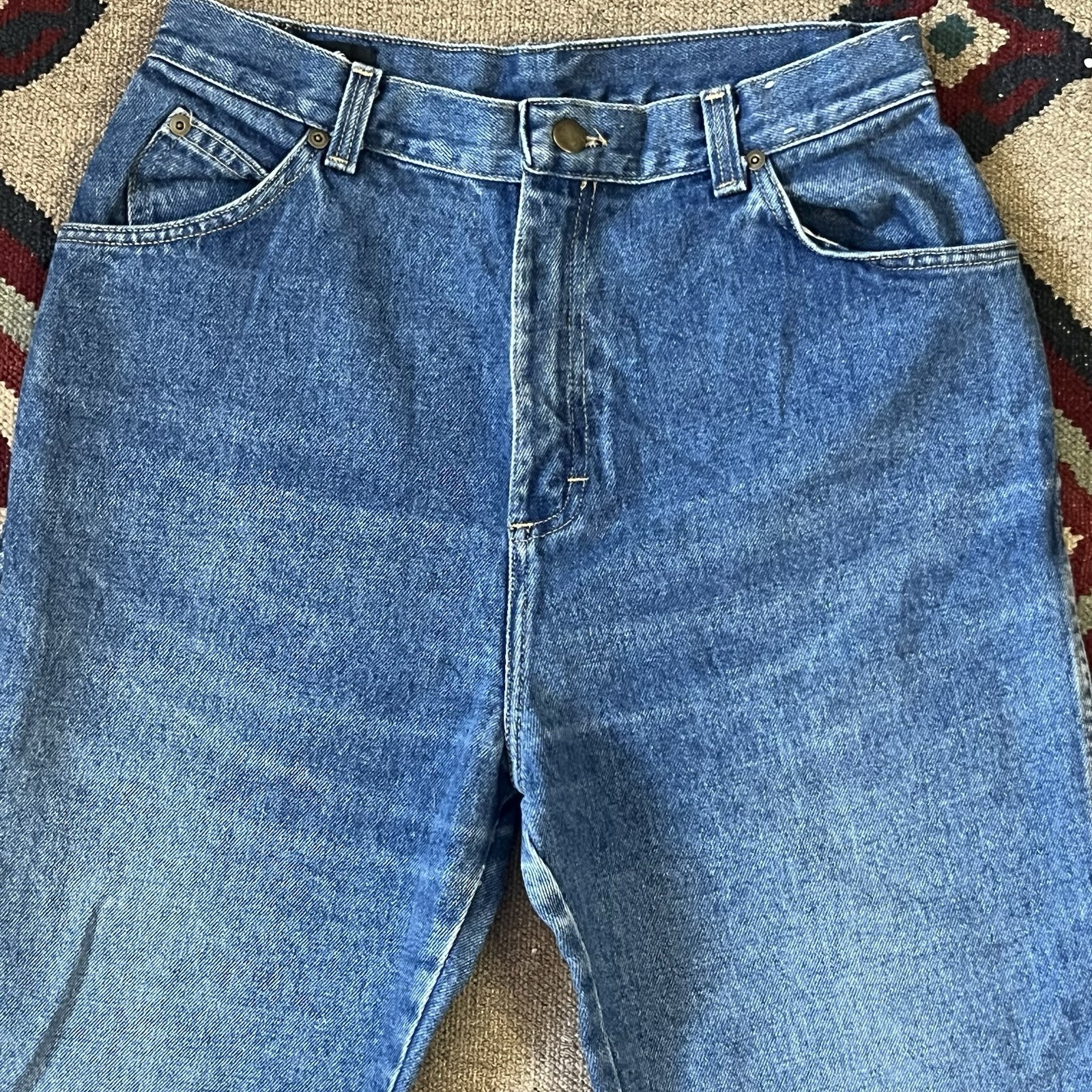 Vintage 80s Silver Unicorn High Waisted Mom Jeans Women’s Size 13 Blue Denim