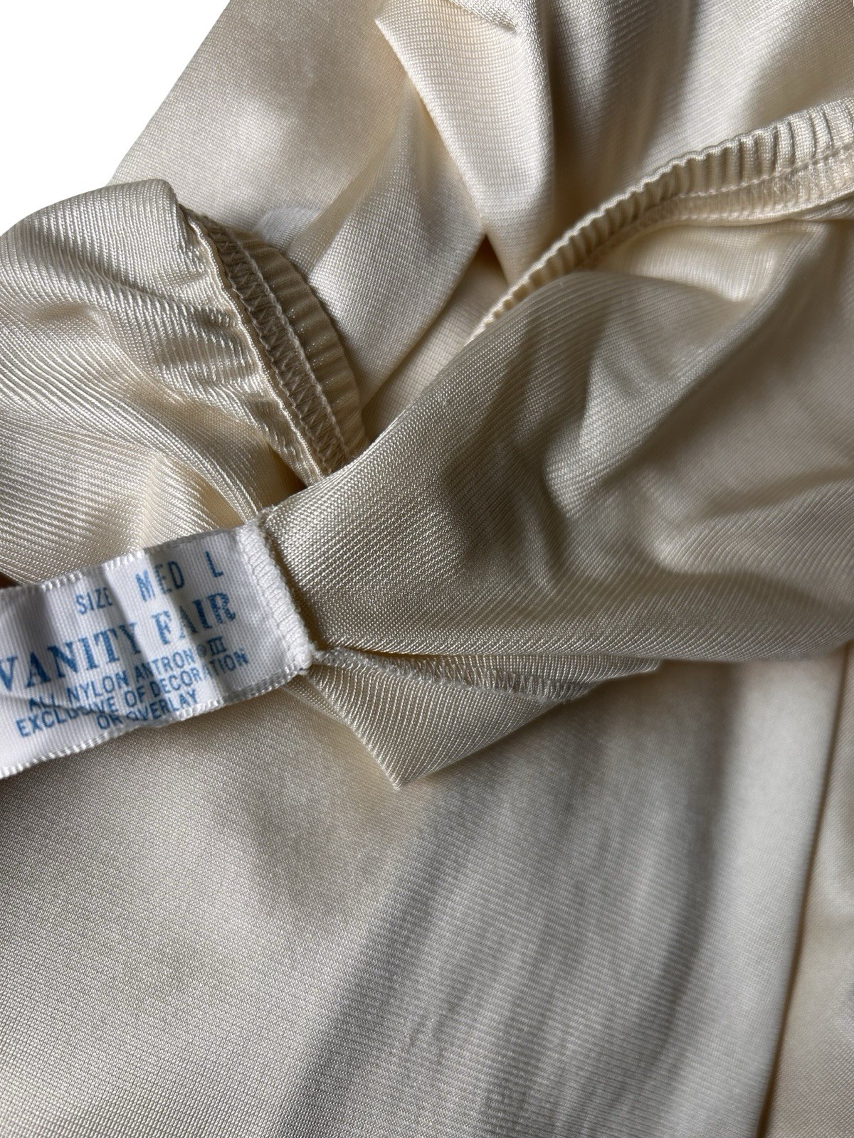 2 VTG Vanity Fair Half Slips Undergarment Size M/L Beige Cream Loose Fitting