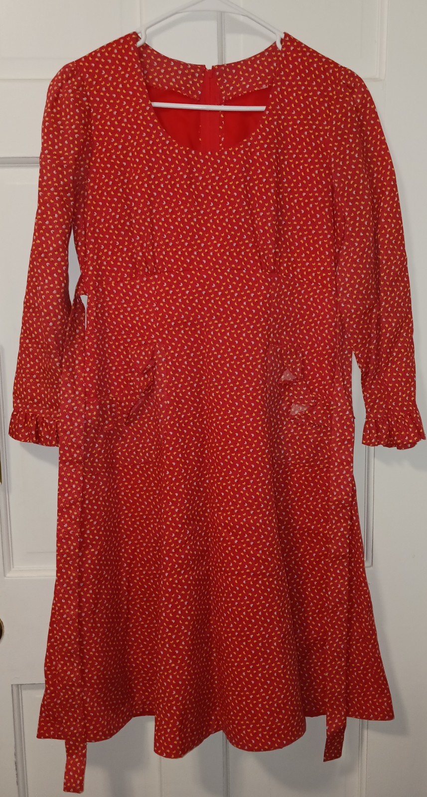 Late 1960- Early 70s Handmade Dress! Excellent Condition. Red Mid Length
