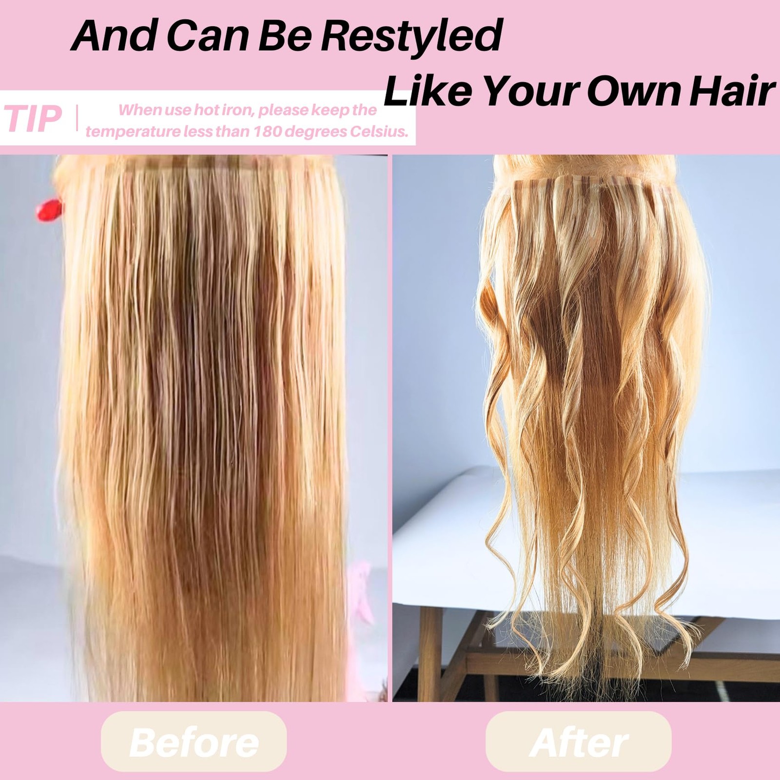 Copper Red Tape in Hair Extensions Human Hair Invisible Mini 18 Inch Hair Extens