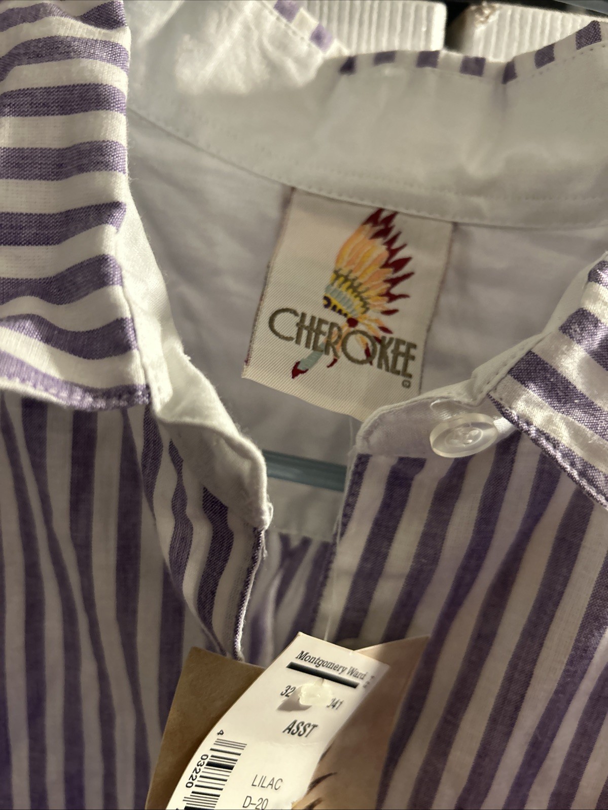 VTG Cherokee Striped Long Cottagecore Sleep Shirt Lot Of 3 NOS Deadstock 80s 90s