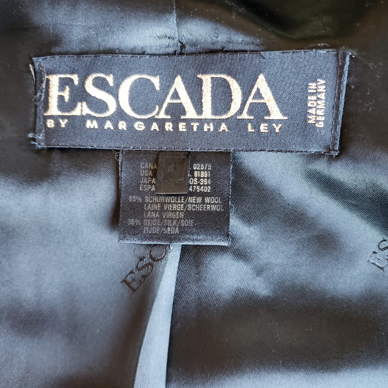 Vintage Escada Jacket 10/12 Wool Silk Blend Ethnic Print Artsy World Traveler