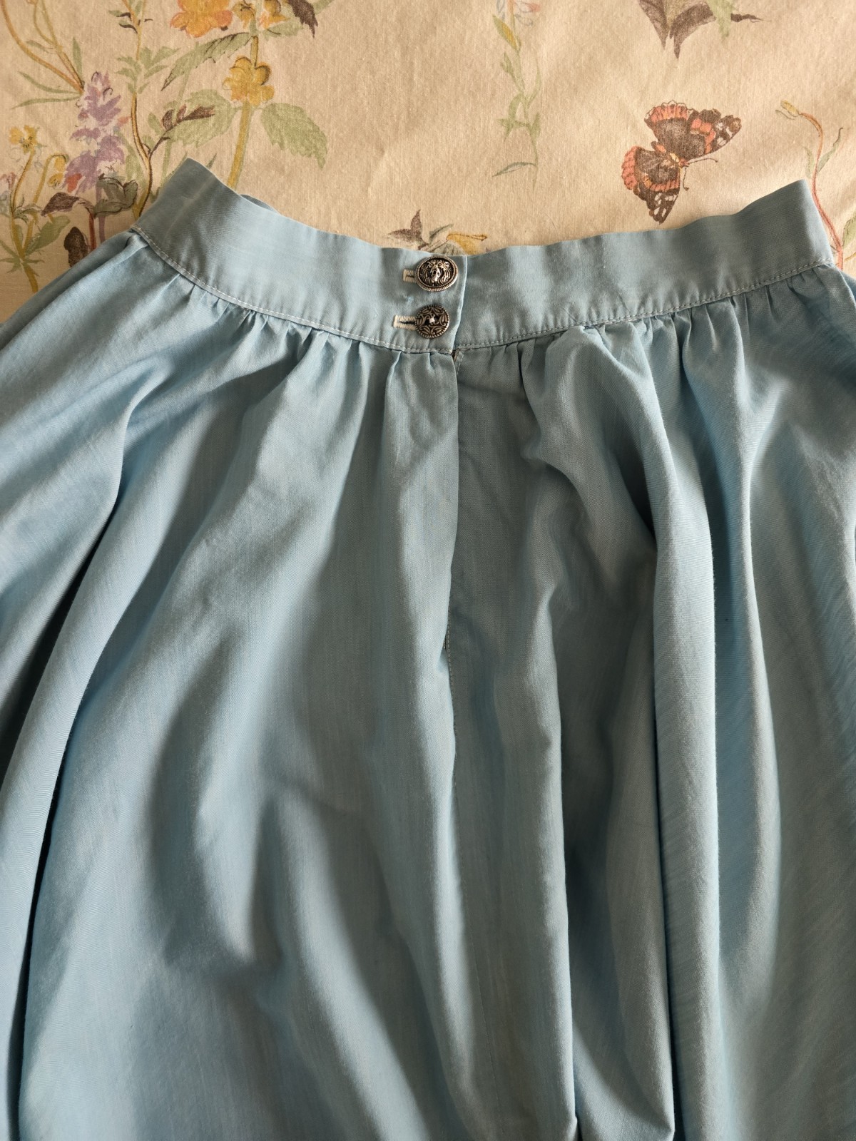 Vintage 1950s Jonathan Logan Circle Skirt Blue Womens XXS XS Mid Century