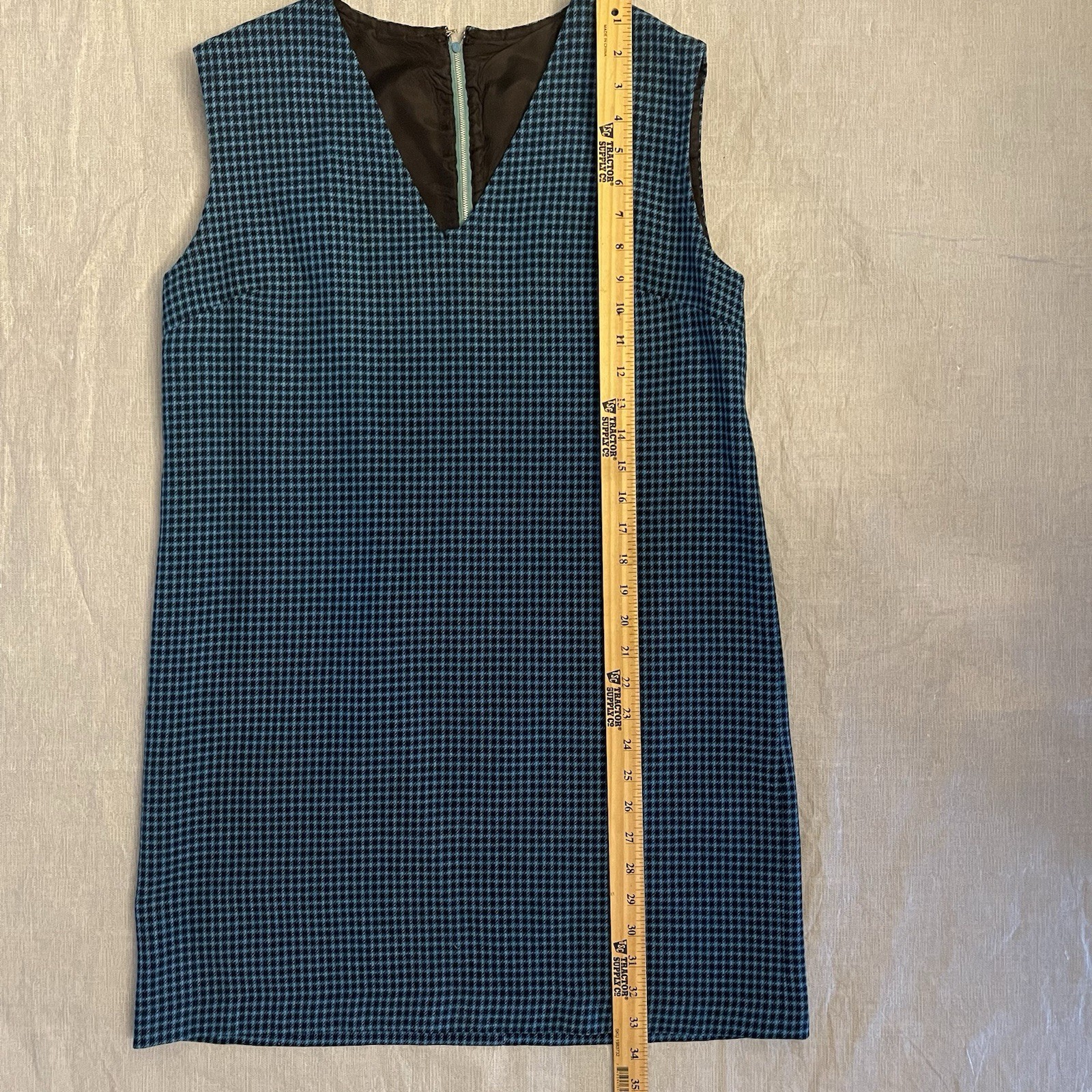 VTG Pendleton Wool Sleeveless Sheath Dress & Jacket 70s Size 12 Houndstooth