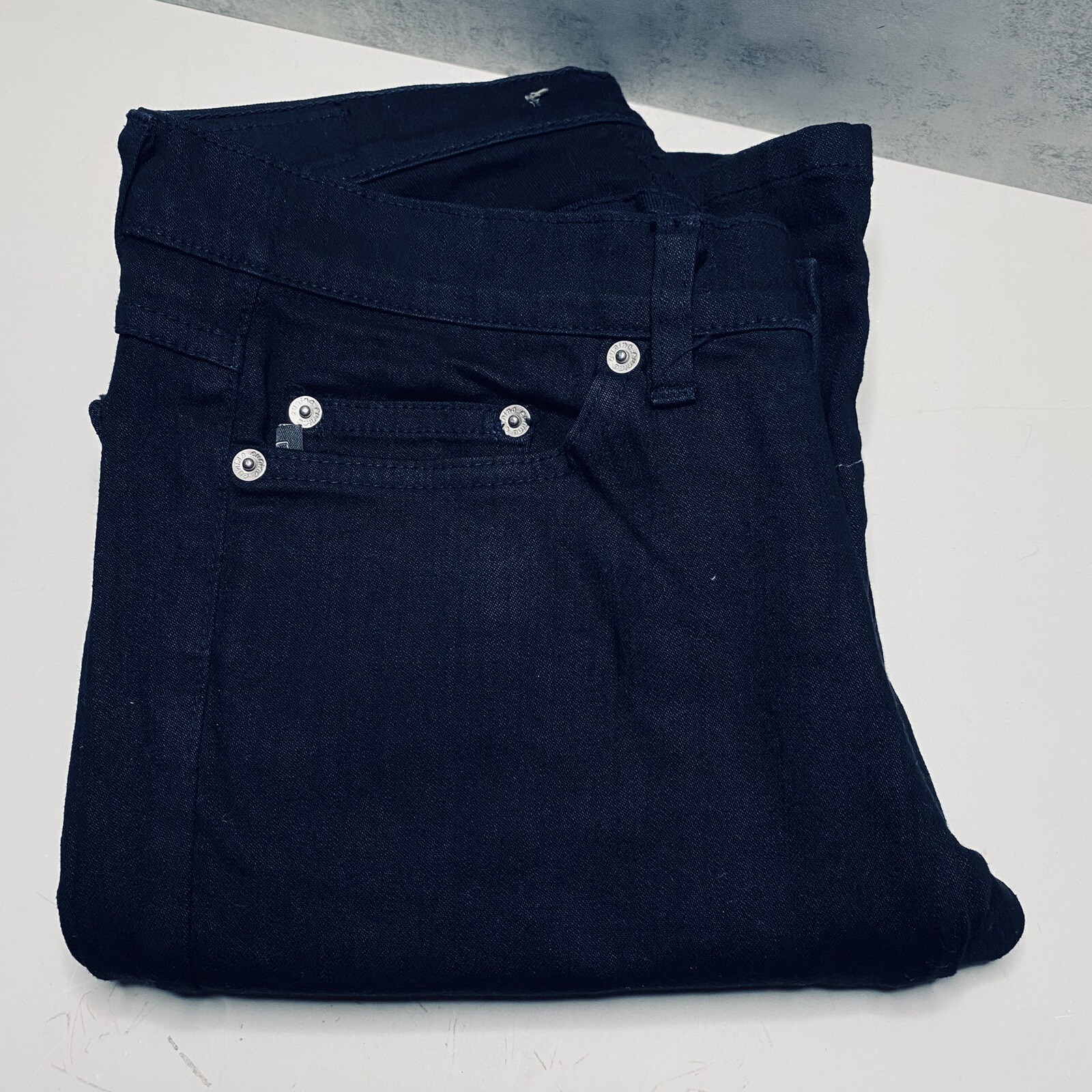 Vintage 1990s Eunina American Style Jeans, Black, Flare 9”, Size 5, Jr. 28x31x34