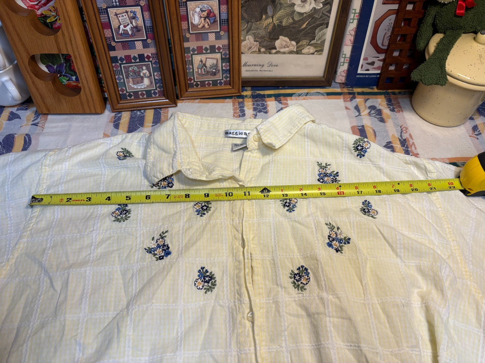 Vintage 90s Maggie & Max Floral Embroidered Button Up Shirt Women&rsquo;s 3X