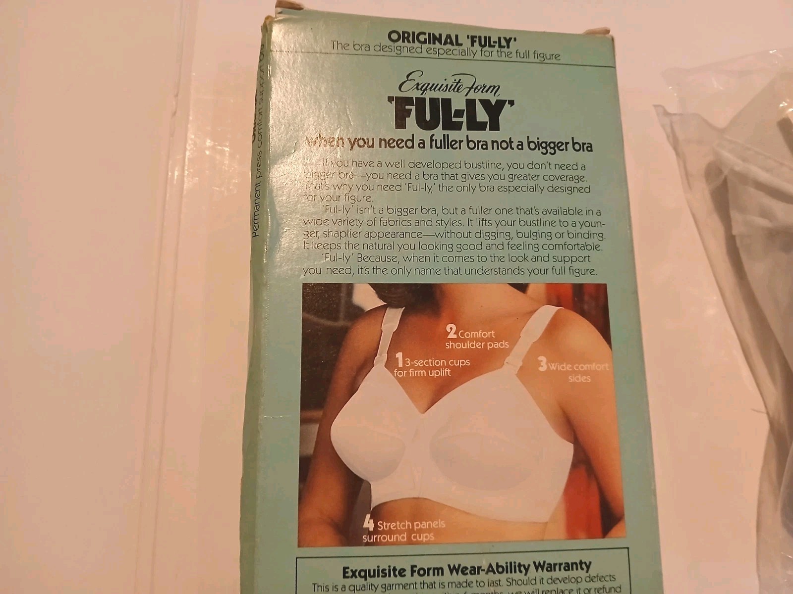 Vtg Exquisite Form Original Ful-ly Full Figure Bra Size 46D White Firm Uplift