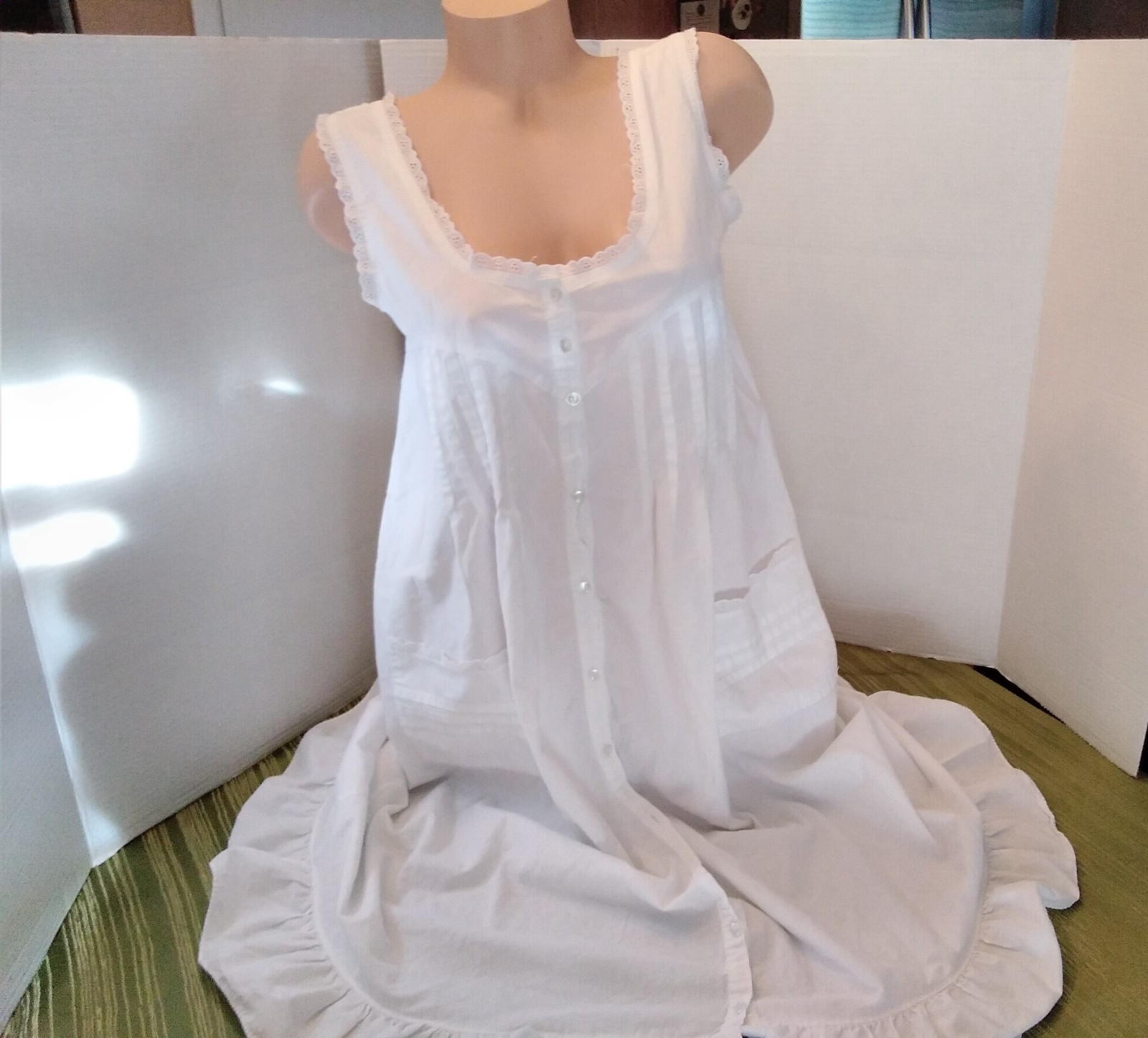 Vintage Ilise Stevens Cotton Nightgown Size Medium Cottagecore