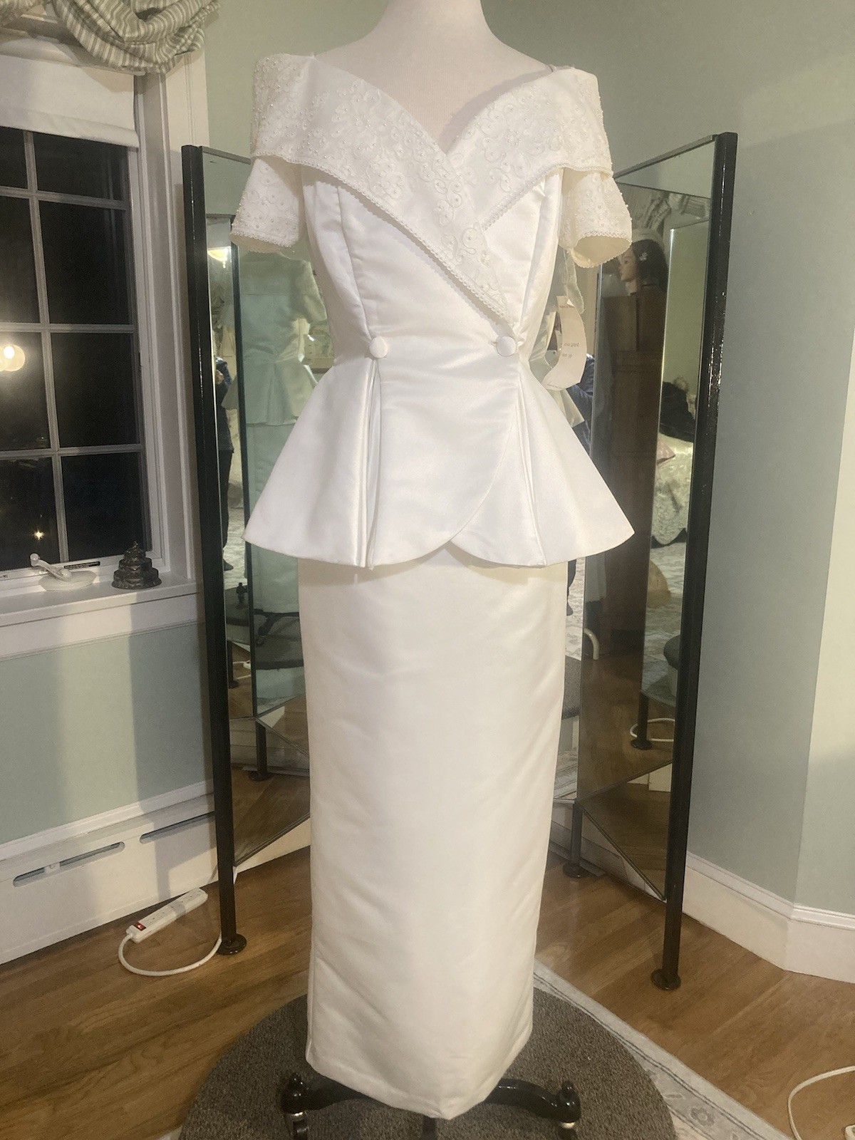 Water s & Watters Vintage Two Piece Satin And Lace Bridal Gown