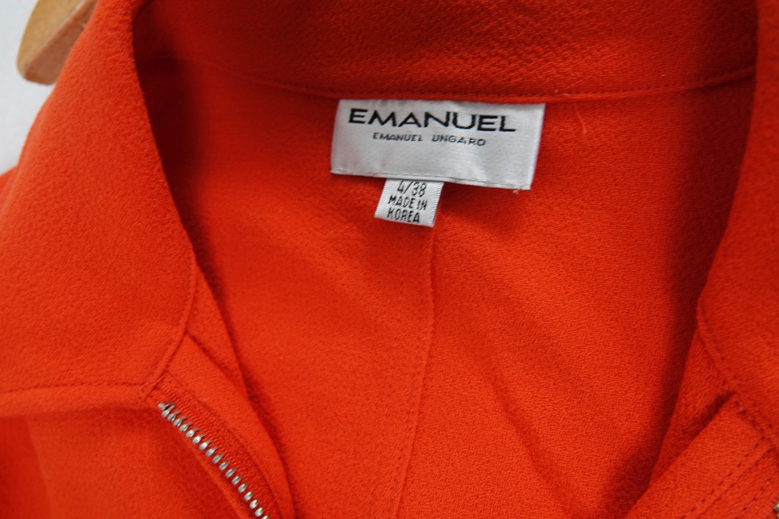 VINTAGE WOMANS EMANUEL UNGARO ORANGE COLORBLOCK 1960&rsquo;S JACKET 4/38