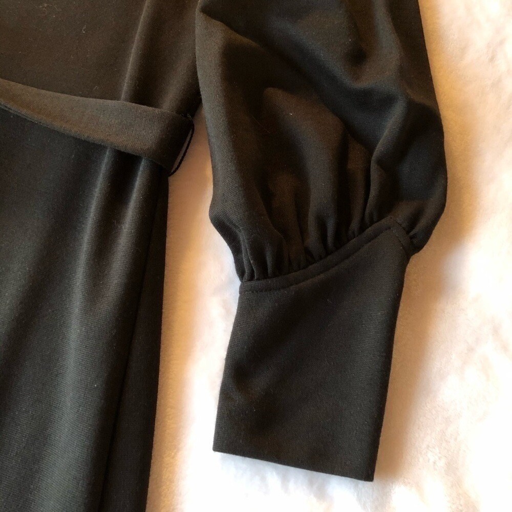 Vintage Kevin Stuart Petites Tie Waist Dress Black Size Medium Petite