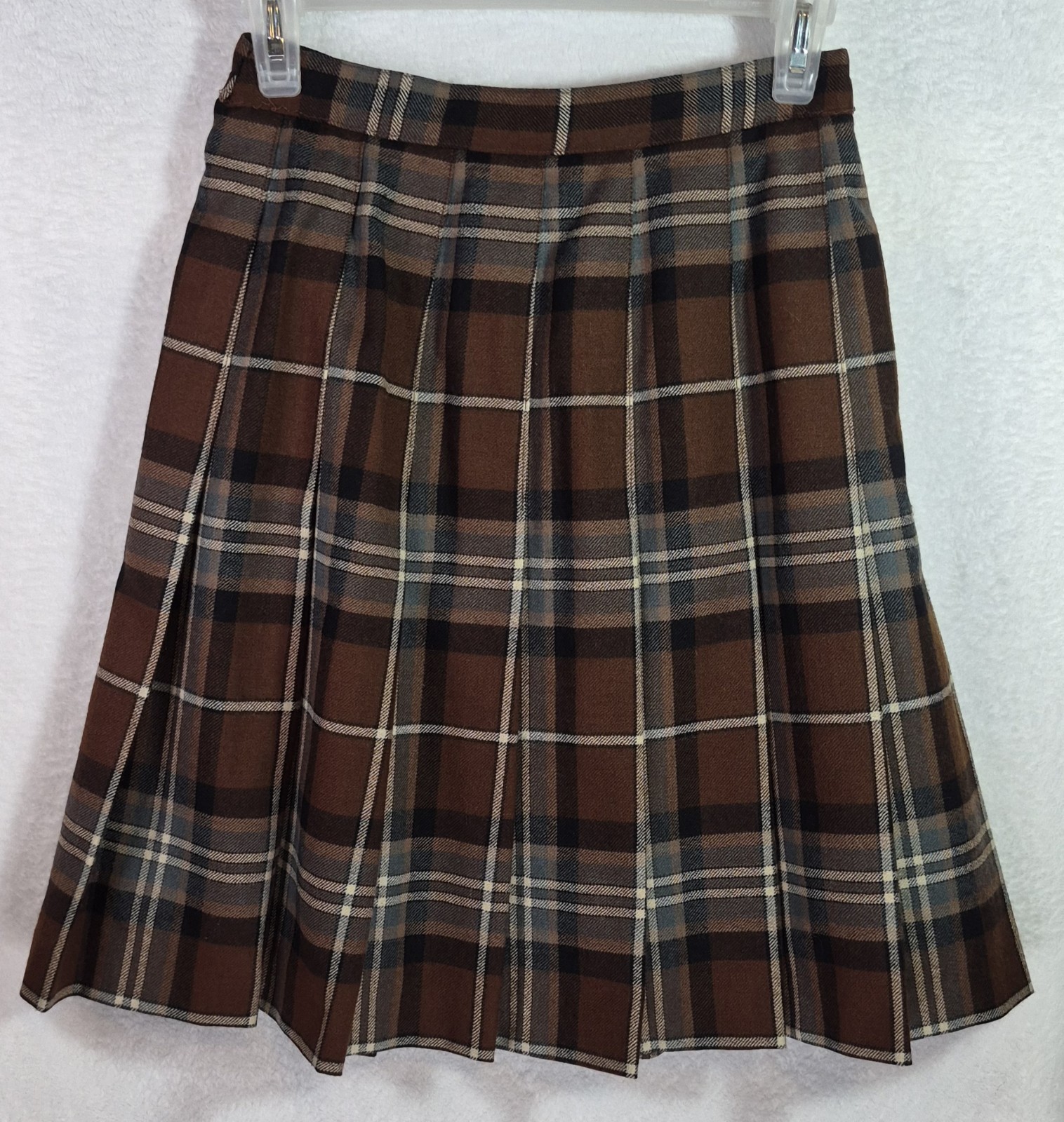 Vintage Giorgio Sant&rsquo;Angelo Collectible Gold 100% Wool Plaid Skirt Size 6